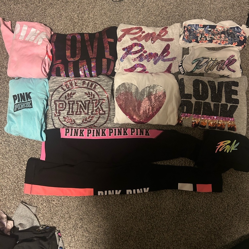 PINK Victoria's Secret Tops Collection - Pink, Black, Gray
